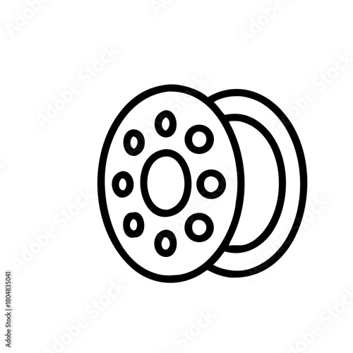 Sewing bobbin icon for textile projects and crafting designs