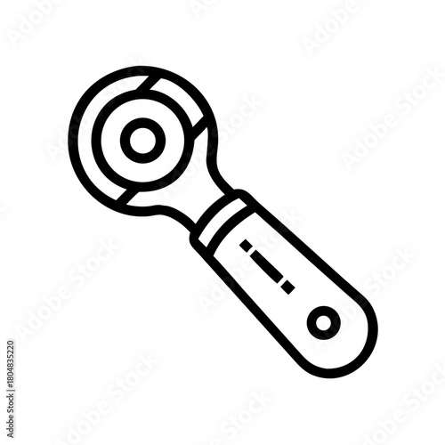 Rotary cutter icon for sewing and quilting projects