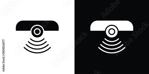 Sensor icons. Black flat icon pack isolated on white background.