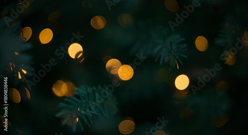 Wallpaper Mural A blurry view of a christmas tree with warm lights glowing in the dark background night scene Torontodigital.ca