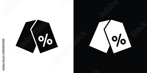 Tags icons. Black flat icon pack isolated on white background.