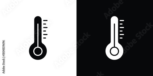 Temperature icons. Black flat icon pack isolated on white background.
