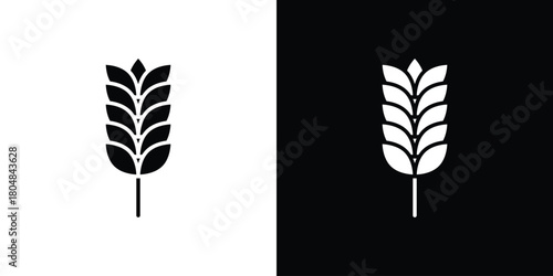 Wheat icons. Black flat icon pack isolated on white background.