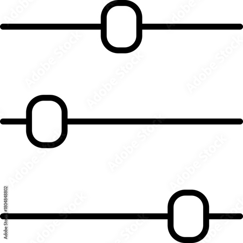 Filter, Adjustment, and Setting Sliders Icon