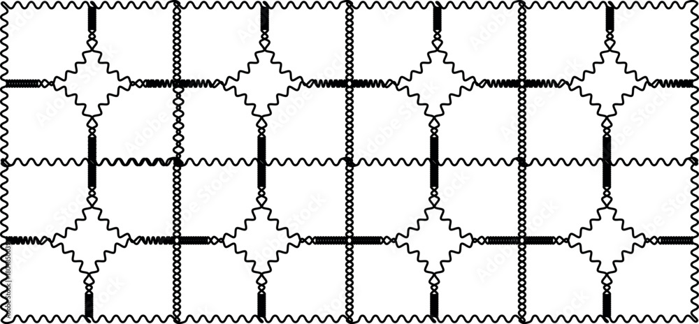 Fototapeta premium Contemporary Line-Based Chevron and Zigzag Stripe Background – Repeating Square Pattern Seamless Vector Illustration Design