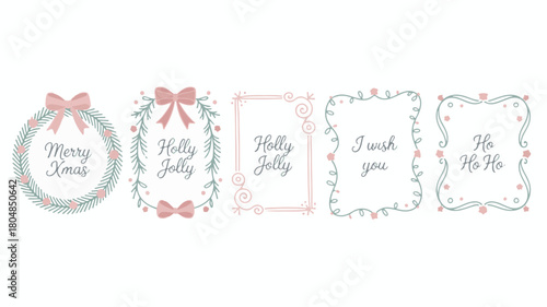 Christmas Wreath and Decorative Frames Keywords: christmas, holiday, frames, borders, wreath