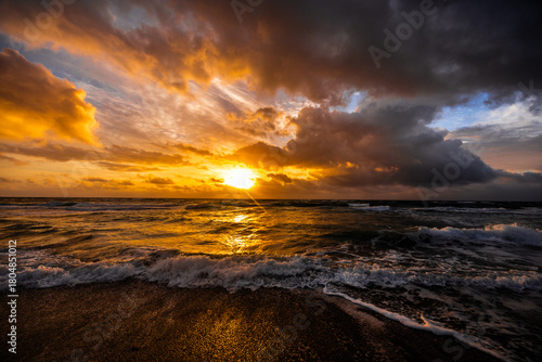 Fiery Coastal Sunrise