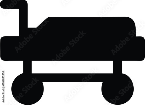 Black silhouette of a barbecue grill on white background