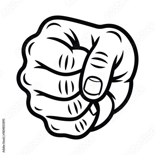 Fist pointing forward in a bold gesture