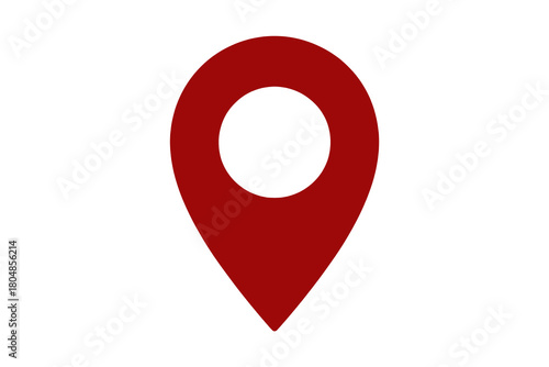 Red location pin gps map marker icon vector symbol for navigation apps