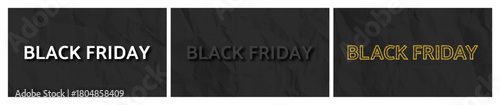 Black Friday inscription on crumpled paper
