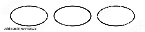 Set of grunge borders in oval form