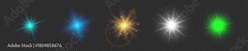 Set of light effects of lens flares