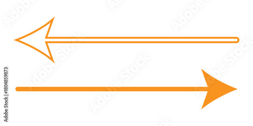 Two horizontal arrows pointing in opposite directions on a white background.