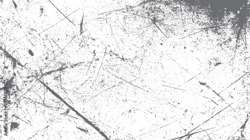 Abstract distressed grunge texture background with scattered dots and linear scratches in shades of gray on white