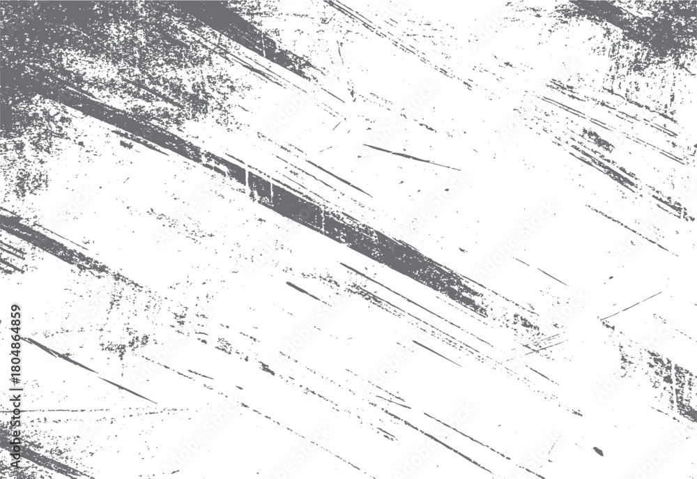 Obraz premium Abstract grey distressed grunge texture with diagonal brush strokes and speckles on white background