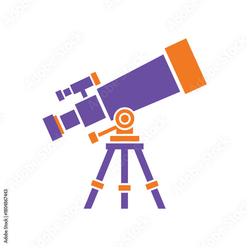 “Colorful Telescope Icon – Astronomy, Stargazing & Space Exploration Vector”