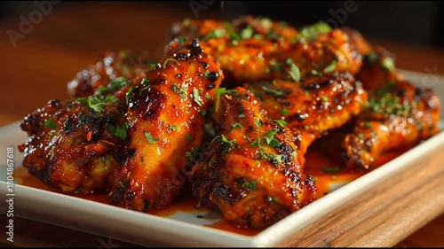 Chicken Wings Coated Spicy Buffalo Sauce