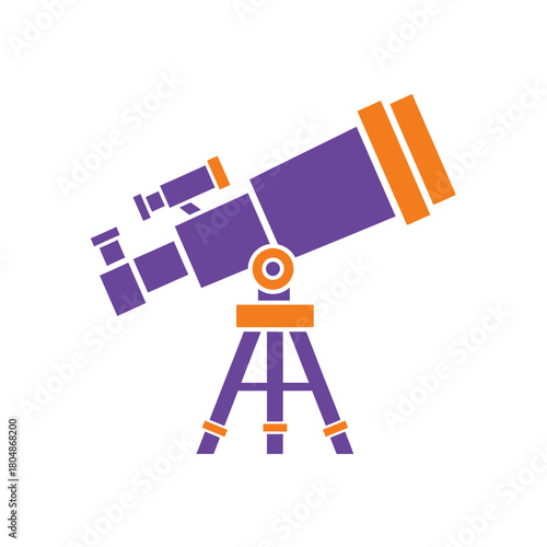 “Colorful Telescope Icon – Astronomy, Stargazing & Space Exploration Vector”