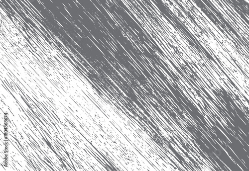 Diagonal distressed gray and white scratched textured background with rough parallel lines and speckled imperfections