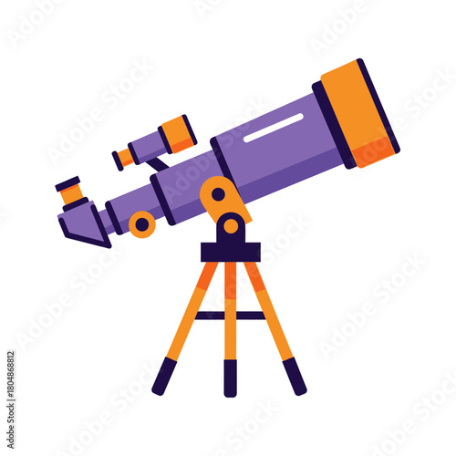 “Colorful Telescope Icon – Astronomy, Stargazing & Space Exploration Vector”