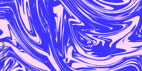 Blue Wavy Lines Abstract Background in Trendy Retro Psychedelic Style. Twisted, Swirled, and Distorted Vector Texture Pattern. eps 10