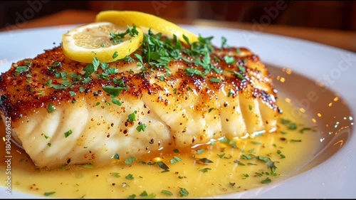 Grilled Sea Bass With Lemon Butter Sauce
