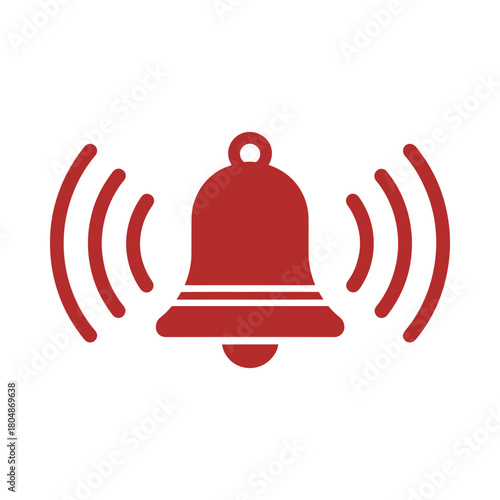Red alert bell icon with sound waves