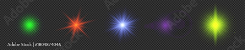 Set of light effects of lens flares