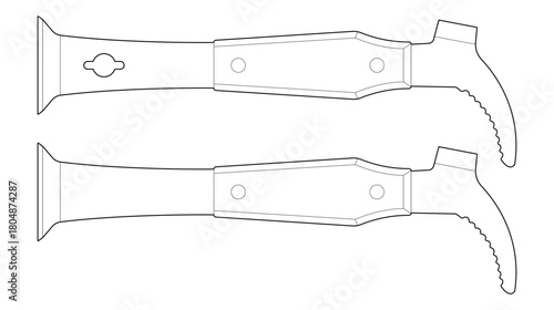 A vector illustration of a beekeeper's tool, featuring a chisel, isolated on a white background.