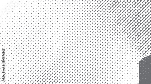 Grey dots pattern fading from dense to sparse on white background with textured area on right vector