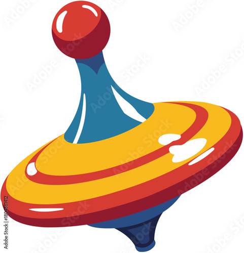 Vector spinning top toy illustration