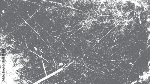 Textured gray background with white scratches and speckles resembling distressed concrete or metal surface