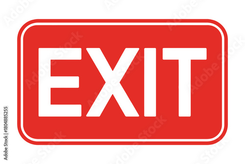 A red rectangular sign displaying the word EXIT in white sans-serif font.