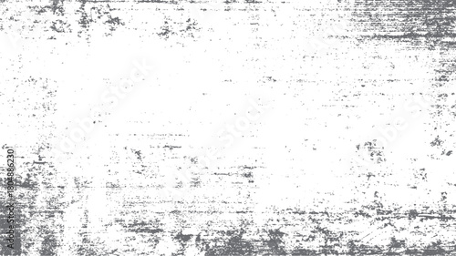 White background with distressed grey textured overlay and scattered speckles and horizontal lines grunge