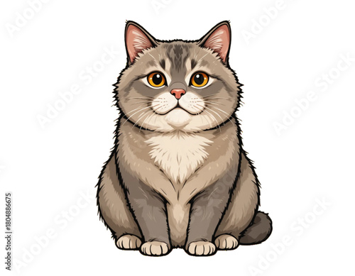 A British Shorthair cat with a chubby face