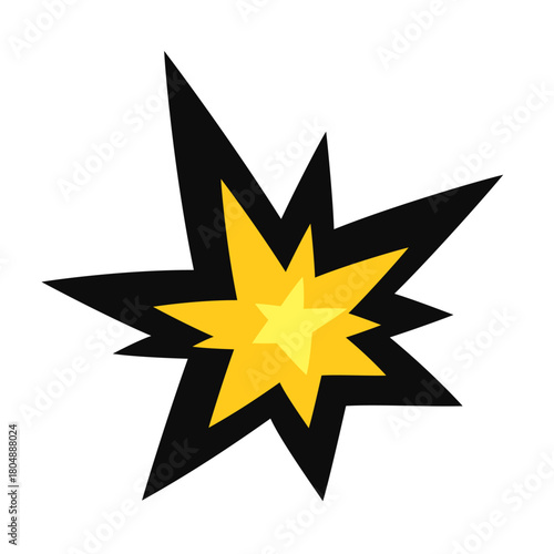 アメコミ風のシンプルな衝撃のエフェクトのイラスト素材