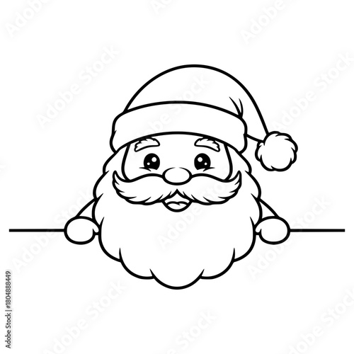 Cute Christmas Peeking svg, Christmas SVG bundle, Santa Claus svg, Christmas clipart, Santa peeking png, christmas outline, SVG Cricut