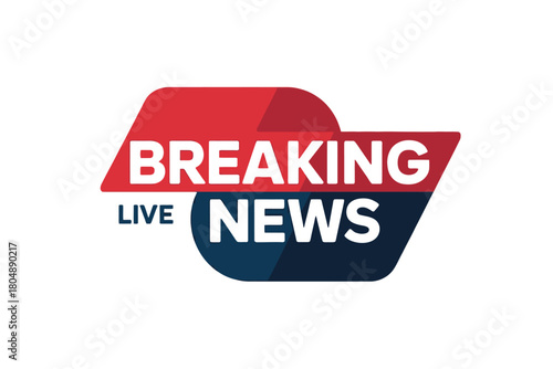 Breaking news headline graphic with live text and dark blue background