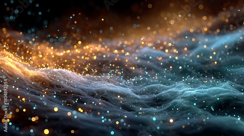 Floating luminous dust particles creating dreamy background wallpapers