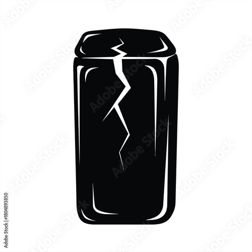 Graphic Icon of a Glacial Block, Fractured and Broken