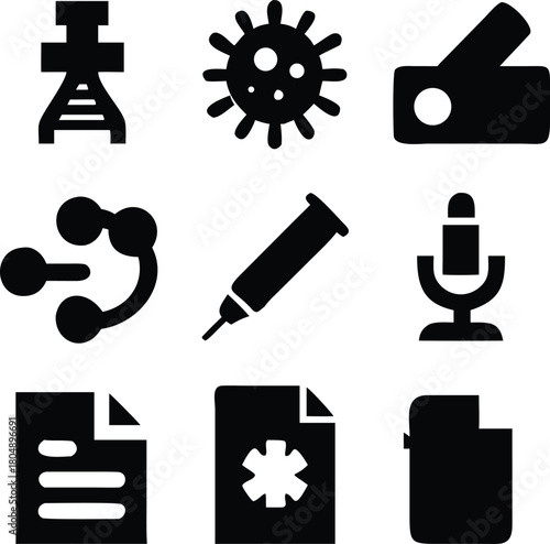 Collection of Medical and Science Icons symbol health