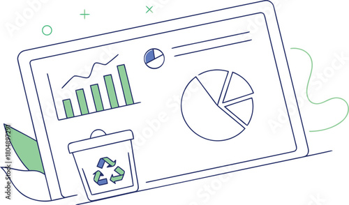 Digital analytics and data visualization on tablet