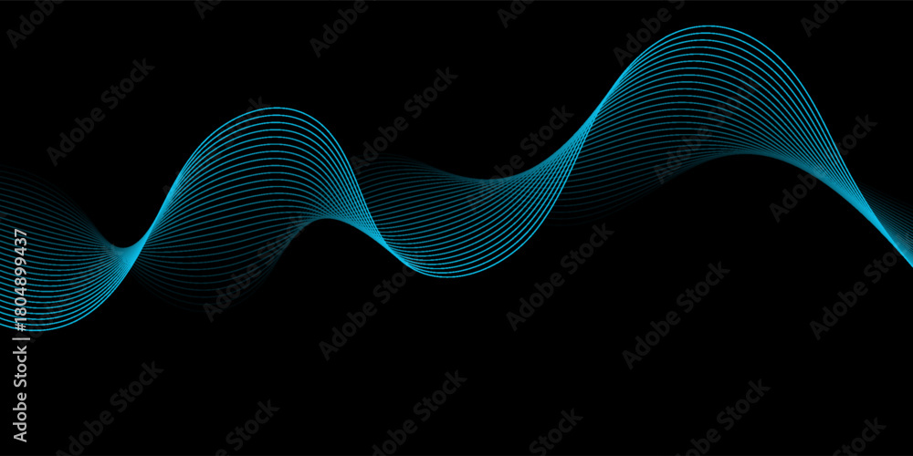Fototapeta premium Color light blue abstract waves design. suit for banner.