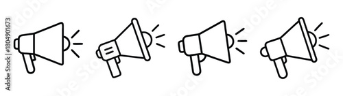 Megaphone announcement loud speaker communication marketing promotion bullhorn icon vector design