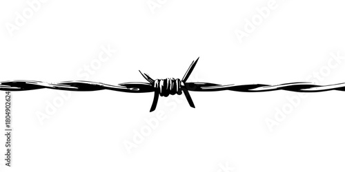 Eclipsed Barbed Wire Silhouette | Clean, isolated vector art for creative projects.