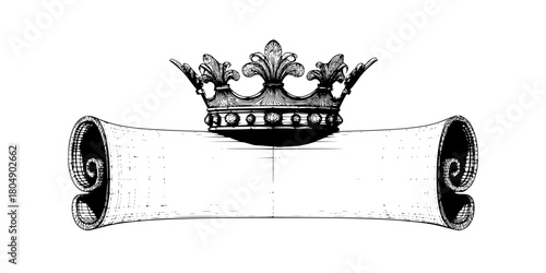 Crowned Glory: Majestic Emblem Elegance Strength | Clean, isolated vector art for creative projects.