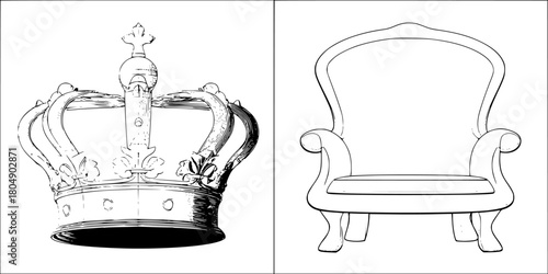 Regal Seats: Sovereign's Throne | Clean, isolated vector art for creative projects.