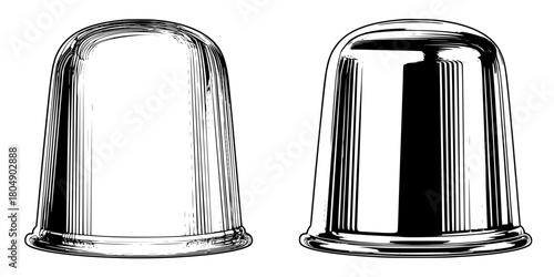 Elegant Silhouette Two Timeless Measuring Cups | Clean, isolated vector art for creative projects.