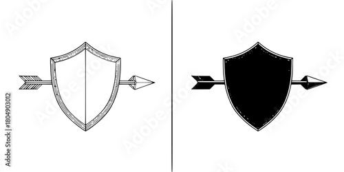 Epic Shield Valor: Symbol Protection Power | Clean, isolated vector art for creative projects.